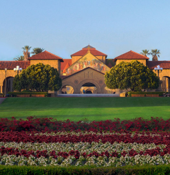 Overlooking the Memorial Quad from the Oval on Stanford Campus.