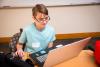 OHS Student on a computer during Pixel Fest 2017